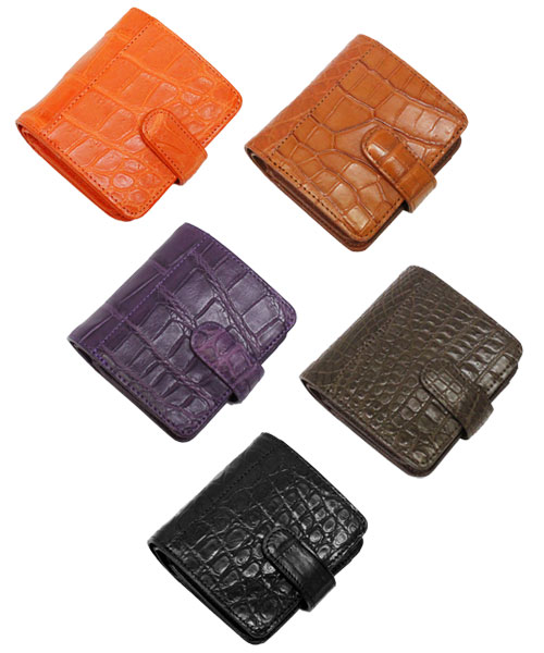日本製　マットクロコダイル コンパクト財布