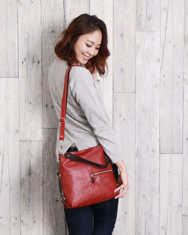 Jamale/ジャマレ 日本製 ショルダーバッグ 牛革 2WAY