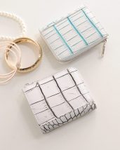 コンパクト 財布 クロコダイル マット L字ファスナー