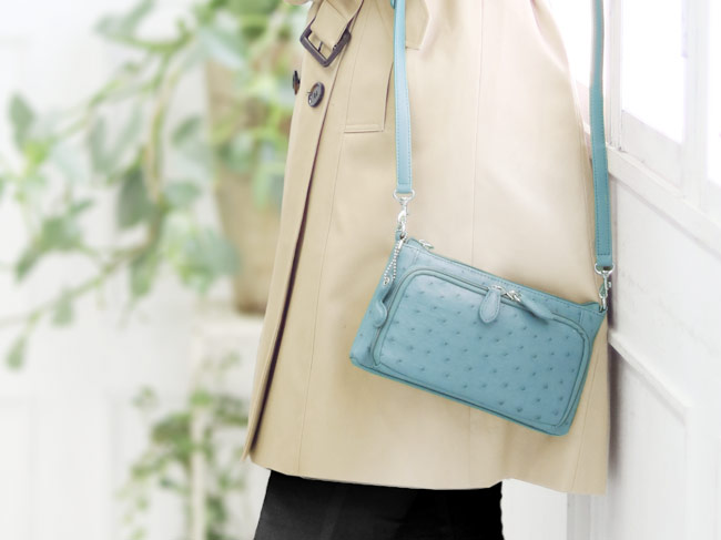 オーストリッチ 3WAY お財布 ポシェット