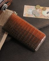 グラデーション クロコダイル 長財布 メンズ