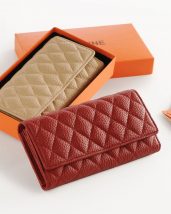 HALEINE ナチュラルシュリンク レザー 財布 キルティング レッド