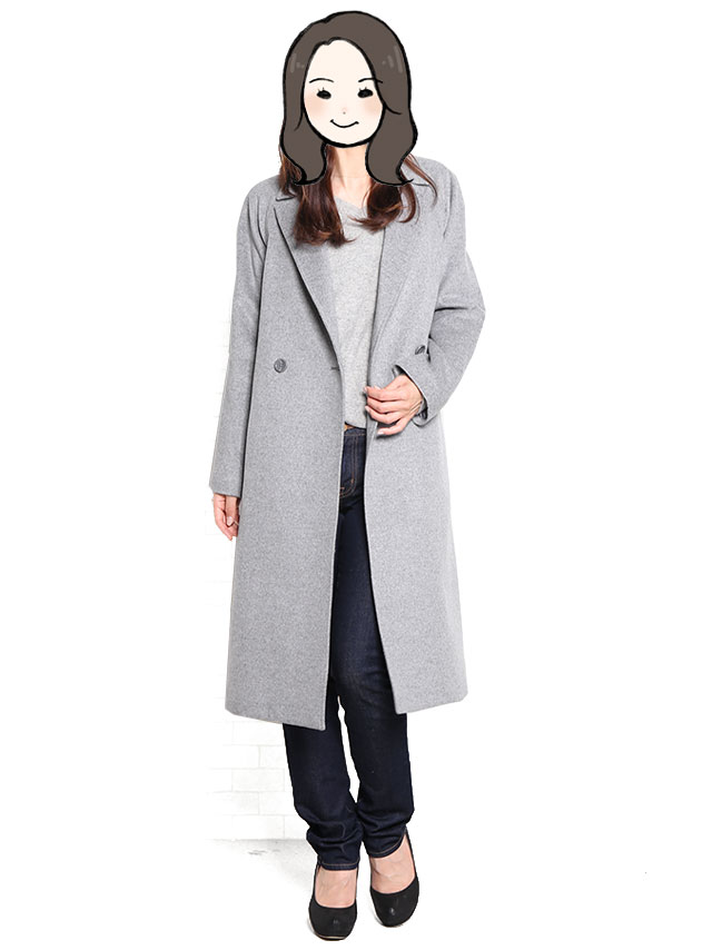 167cm オーバーサイズコート　着こなし