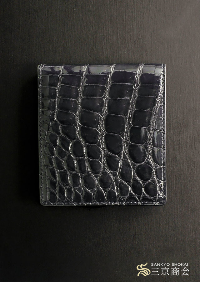 二つ折りクロコダイル財布