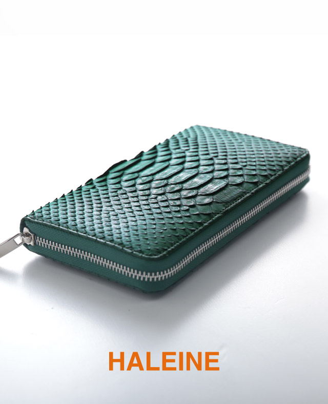 HALEINE 1枚革ダイヤモンドパイソン長財布